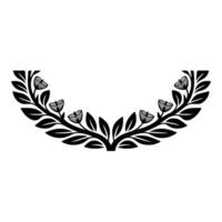 Elegant Botanical Wreath, Minimalist - Decorative vector