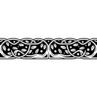 Intricate Celtic Border, Stylized Leaf Pattern, Foliage vector