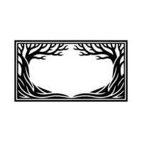 Blackwood Frame Stylized Tree Border, Minimalist vector