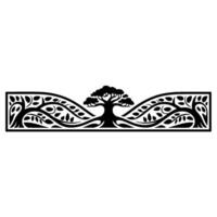 Stylized Tree Border, Organic, Minimalist Emblem vector