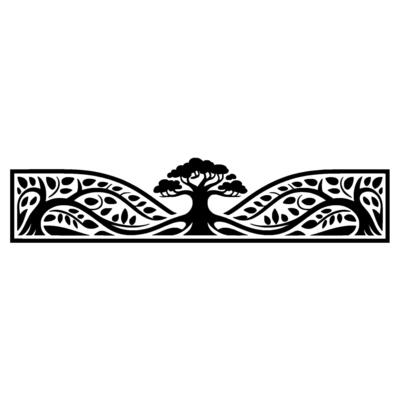 Stylized Tree Border, Organic, Minimalist Emblem