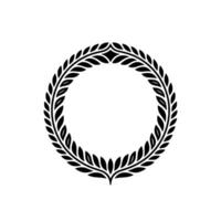 Elegant Laurel Wreath, Minimalist, Circular Emblem, Circle - Floral vector