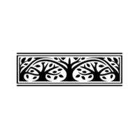 Elegant Botanical Border, Vintage Style - Trees vector