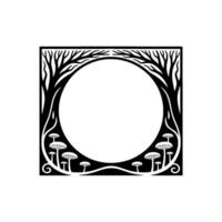 Stylized Forest Frame, Art Nouveau, Circular Motif vector