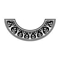 Stylized Leaf Motif, Circular Emblem, Vintage vector