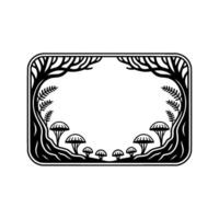 Forest Frame, Mystical Mushrooms, Vintage Illustration vector