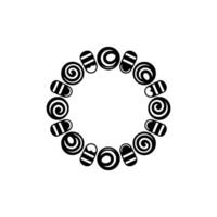 Circular Abstract Pattern, Minimalist, Symbolic Motif vector