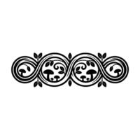 Elegant Black Floral Scroll Border, Vintage Element, Decorative vector