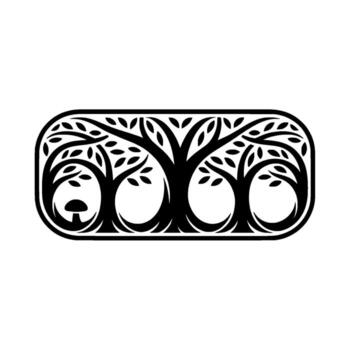 Intertwined Trees Emblem of Growth and Connection vector