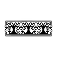 Intricate Botanical Border, Vintage Style, Decorative Element - Floral vector