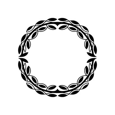 Elegant Circular Laurel Wreath, Minimalist, Circle