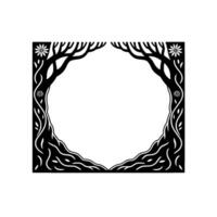 Intricate Tree Frame, Symbolic Border, Minimalist vector