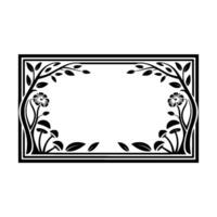 Art Deco Botanical Frame, Elegant Border - Floral vector