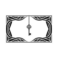 Intricate Key, Celtic Frame, Symbolic Mystery vector