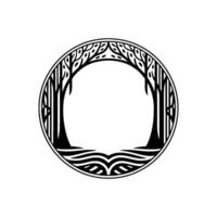 Tribal Circle of Trees - Ancient Wisdom Emblem vector