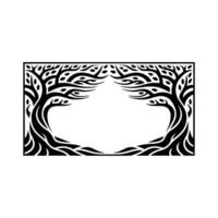 Stylized Tree Frame, Nordic, Minimalist Border vector