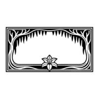 Elegant Botanical Frame, Vintage Style, Floral Border vector