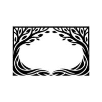 Elegant Botanical Frame, Art Deco Inspired, Symmetry vector