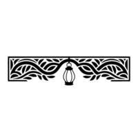 Intricate Black Lantern Border, Vintage Elegance vector