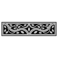 Geometric Leaf Border, Elegant Black and White vector