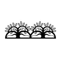 Minimalist Line Art Grove Silhouette, Serene Landscape vector