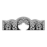 Intricate Tree Archway, Stylized Botanical Border vector