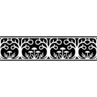 Intricate Black Tree Border, Vintage Style vector