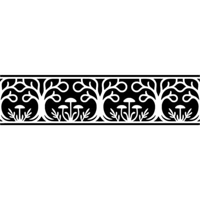 Intricate Black Tree Border, Vintage Style