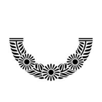 Stylized Crescent Moon Ornament, Minimalist Black White vector