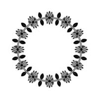 Minimalist Floral Wreath, Circular, Elegant Border vector