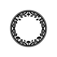 Circular Botanical Emblem, Art Deco Inspired vector