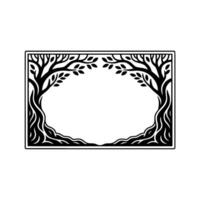 Elegant Tree Frame, Vintage Botanical Illustration, Trees vector