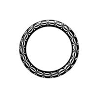 Geometric Black and White Ring, Circular Pattern, Minimalist vector