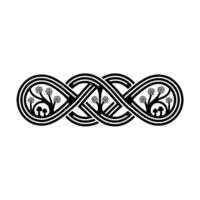 Intertwined Infinity Floral Mushroom Emblem vector