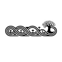 Intricate Wave Tree Symbol, Forest Folklore vector