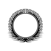 Elegant Circular Tree Frame, Minimalist vector