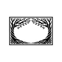 Geometric Tree Frame, Minimalist, Elegant Border vector