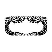 Elegant Branch Frame, Botanical Ornament, Vintage vector