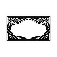 Stylized Tree Frame, Organic Border, Minimalist - Foliage vector