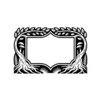 Botanical Frame, Vintage Illustration, Natural Border, Elegant vector