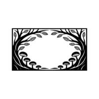 Botanical Frame, Circular Motif, Minimalist Illustration vector