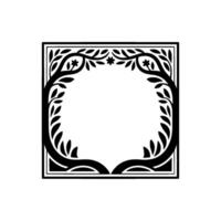Elegant Botanical Frame, Vintage Element, Square vector
