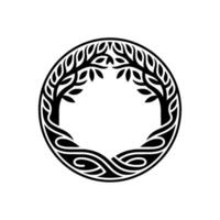Celtic Tree of Life Emblem, Circular, Vintage Style vector