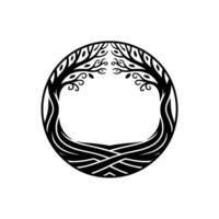Circular Tree of Life Emblem, Symbolic Growth Harmony, Circle vector