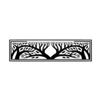 Stylized Black Trees, Minimalist Forest Emblem vector