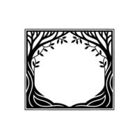 Stylized Tree Frame, Minimalist Botanical, Geometric vector