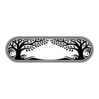 Elegant Botanical Ornament, Vintage Style, Trees vector