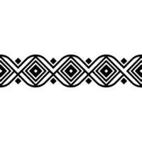 Geometric Wave Border, Minimalist, Black White, Pattern vector