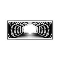 Abstract Tunnel, Serene Passage, Minimalist Illusion vector