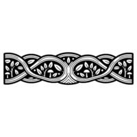 Intricate Celtic Border, Woven Foliage Mushroom Motif vector